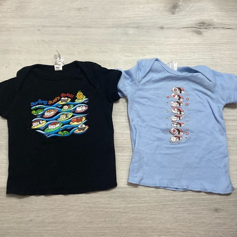 2- baby Hawaiian print T-shirts- Size 6 months